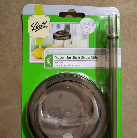 Mason Jar Accents Ball Mason Jar Sip Straw Lids Wide Mouth Set